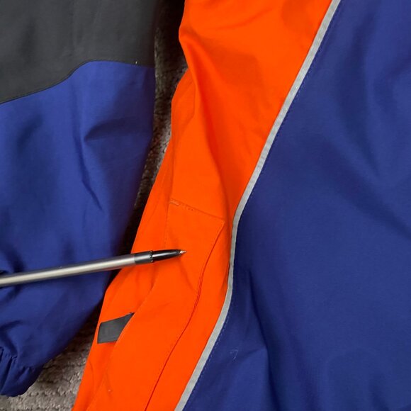 Vintage 90s Nike Storm Fit Running Jacket Mens Medium Weather Blue Orange Vented - Picture 6 of 15